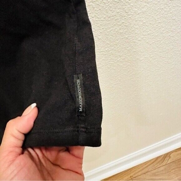 Maison Scotch Tee Dress - Black Aztec Print - Cap Sleeves Size 6 - Picture 6 of 11